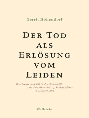 cover image of Der Tod als Erlösung vom Leiden